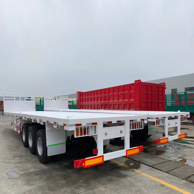 Производство 40 FT плоских контейнерных прицепов с механической подвеской полуприцепов