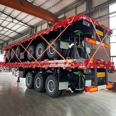 50 тонн 3 оси ABS опциональный полуприцеп для тяжелого груза Lowboy 40 FT плоский контейнер