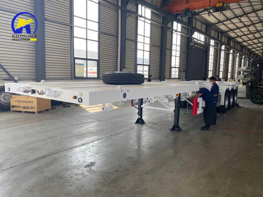 Использованный прицеп с плоской кроватью, скелетный прицеп для контейнера 1820 мм, протектор и клапан Wabco