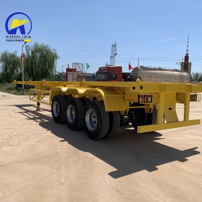 2 осей 3 осей плоскостопный скелетный полуприцеп для контейнера 12500x2500x1650 мм