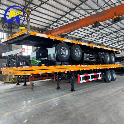 50Т грузоподъемность полуприцеп для 20/40/45/48 FT Стандартный судоходный контейнер Плоская кровать