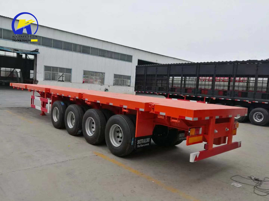 4 оси 45FT плоский полуприцеп с 12 единиц шины и Q345b стальной основной балки