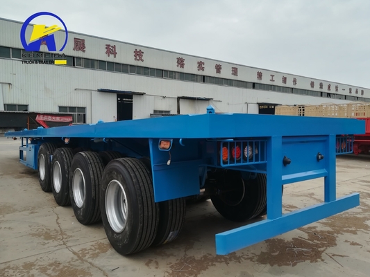 4 оси 12 единиц 40FT 45FT 20ft Drop Flatbed Container Полуприцеп для ценных грузов