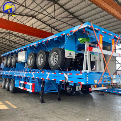 Wabco Valve Tri-Axle 40FT 20FT Flatbed Container 60 Tons Truck Flatbed Vehicle Trailer (Контейнер для грузовых автомобилей с плоским покрытием)