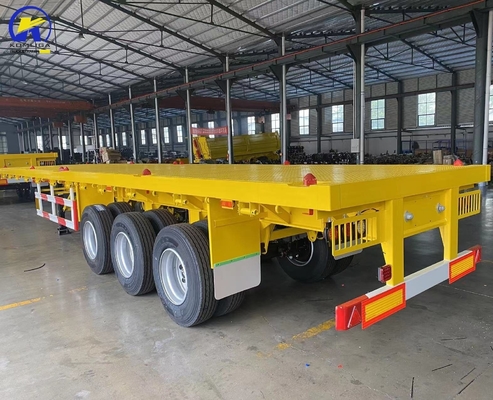 Wabco Valve Tri-Axle 40FT 20FT Flatbed Container 60 Tons Truck Flatbed Vehicle Trailer (Контейнер для грузовых автомобилей с плоским покрытием)
