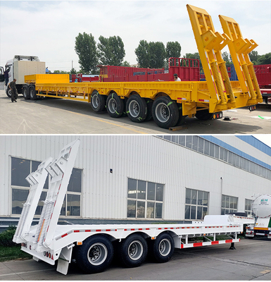 Sinotruk HOWO 3-осевой 60т полунизкоподвижный трейлер с пандусом 7000-8000 мм колесной основой плоскоподвижный