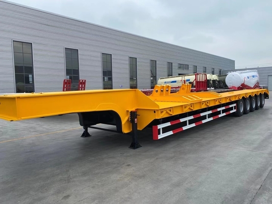 40-100 тонн полезной нагрузки Fuwa Axles Low Bed Trailer Полуприцеп с пандусом Сертификат ISO9001