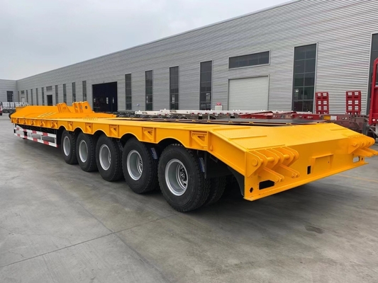 40-100 тонн полезной нагрузки Fuwa Axles Low Bed Trailer Полуприцеп с пандусом Сертификат ISO9001
