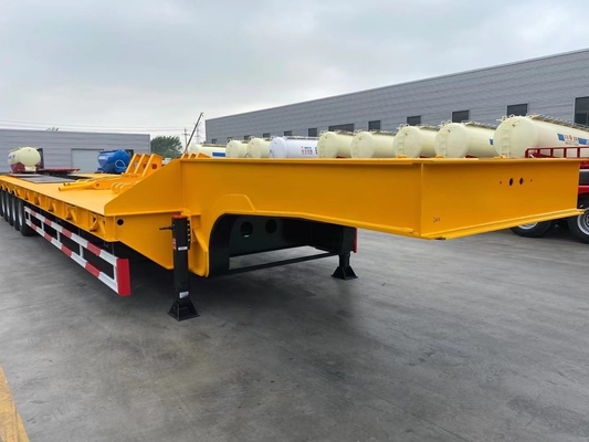 40-100 тонн полезной нагрузки Fuwa Axles Low Bed Trailer Полуприцеп с пандусом Сертификат ISO9001