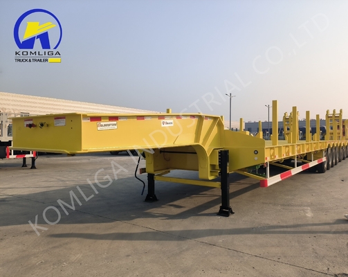 60 80 100 тонн Lowboy полуприцеп с 7000-8000 мм колесной базой и 15/80/22.5 шины