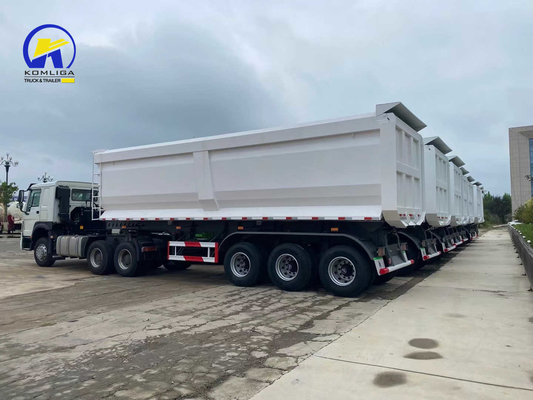 Sinotruk Белый 3-осевой U-образный кузовный трейлер с наклоном полутрейлер с тормозной системой Wabco