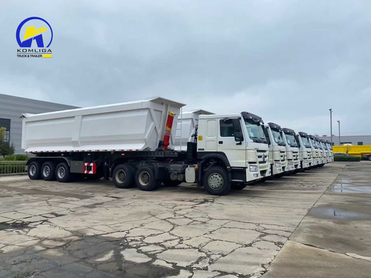 Sinotruk Белый 3-осевой U-образный кузовный трейлер с наклоном полутрейлер с тормозной системой Wabco