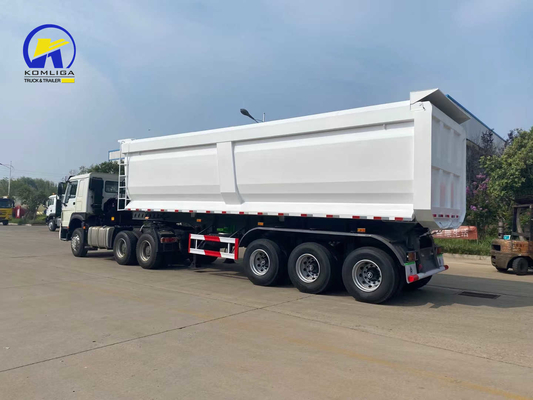 Sinotruk Белый 3-осевой U-образный кузовный трейлер с наклоном полутрейлер с тормозной системой Wabco