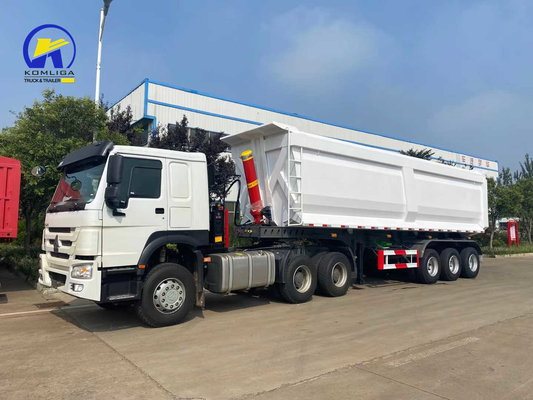 Sinotruk Белый 3-осевой U-образный кузовный трейлер с наклоном полутрейлер с тормозной системой Wabco
